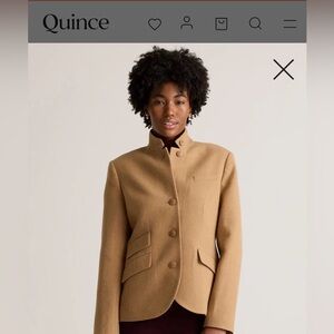 Quince Italian Wool Blazer Small Warm Caramel | Quiet Luxury Tailored Jacket